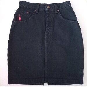 Cobra Jeans Denim Skirt Sz 5 Black Vintage Wash Western Retro Casual Y2K Cowgirl